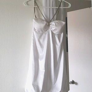 White silk dress